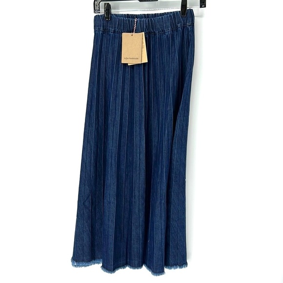 La fee maraboutee NWT denim Pleated Skirt women’s IT 34 - Picture 1 of 10